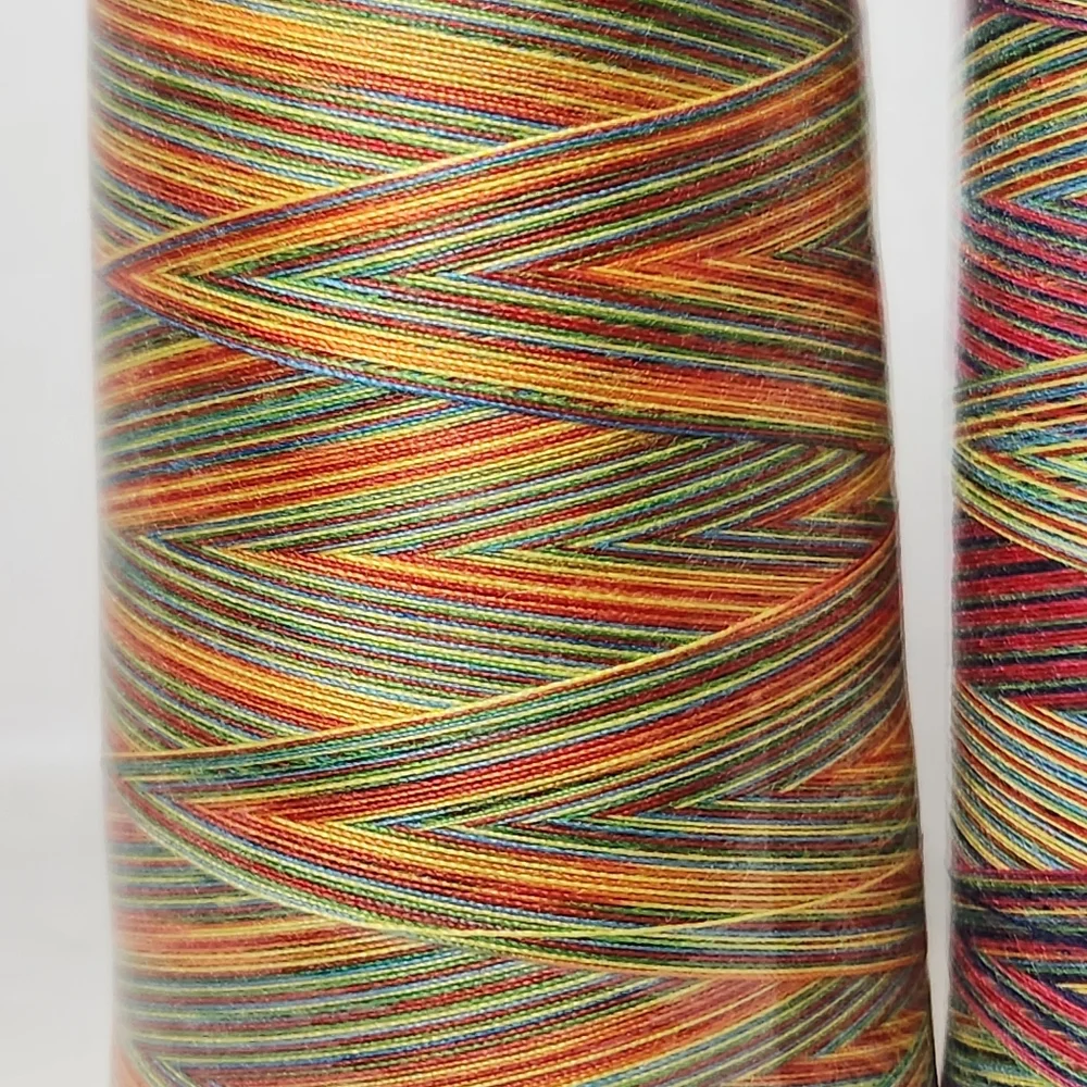 NEW 6000 Yards Serger Thread Sewing, Rainbow Spools Sewing Machine String 2 Con